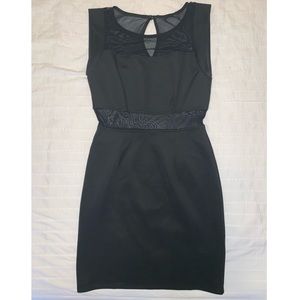 Black mesh mini dress